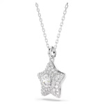 Sublima pendant Round cut, Star, White, Rhodium plated